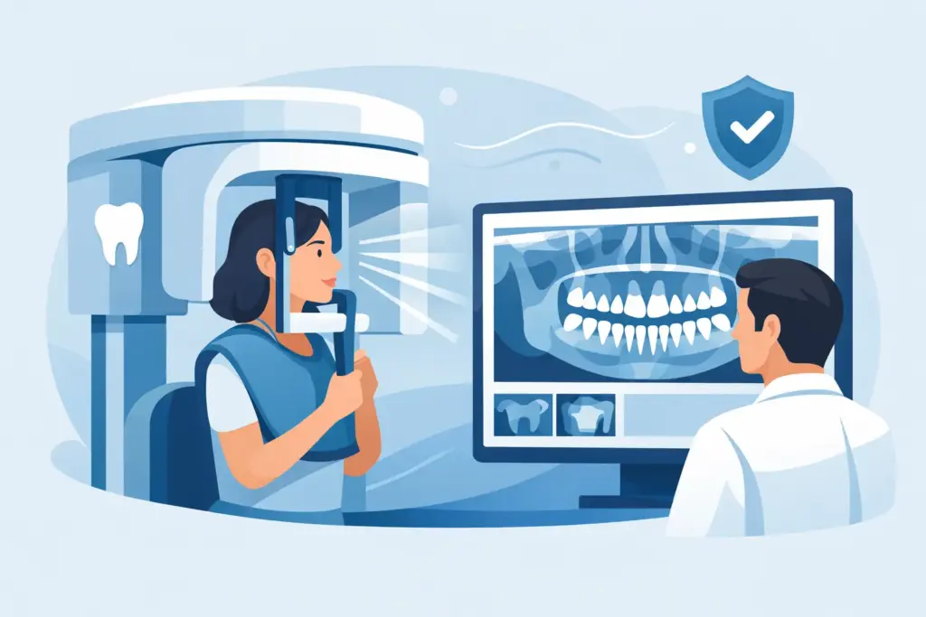 Radiación dental segura en una panorámica