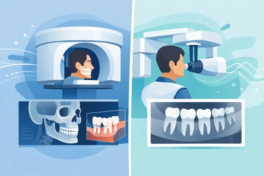 Tomografía versus radiografía dental: qué cambia