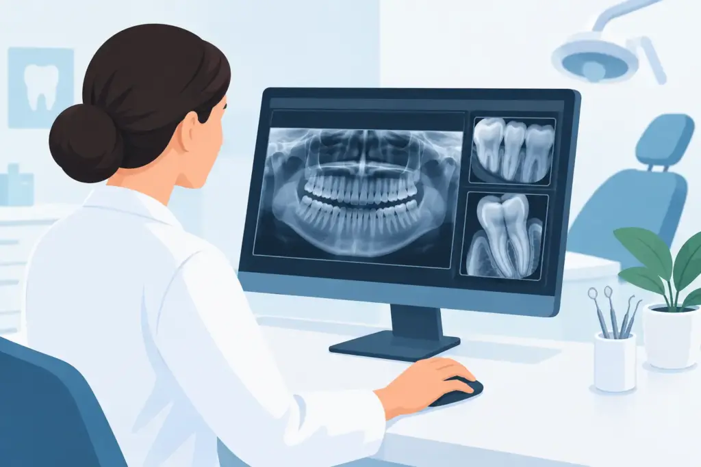 Resultados de radiografías dentales digitales